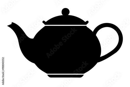 teapot vector silhouette icon, teapot illustration
