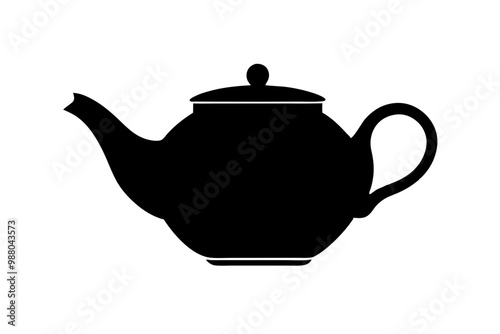 teapot vector silhouette icon, teapot illustration