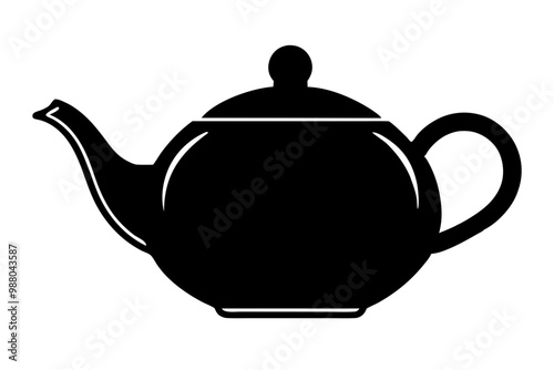 teapot vector silhouette icon, teapot illustration