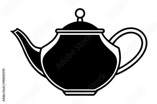 teapot vector silhouette icon, teapot illustration