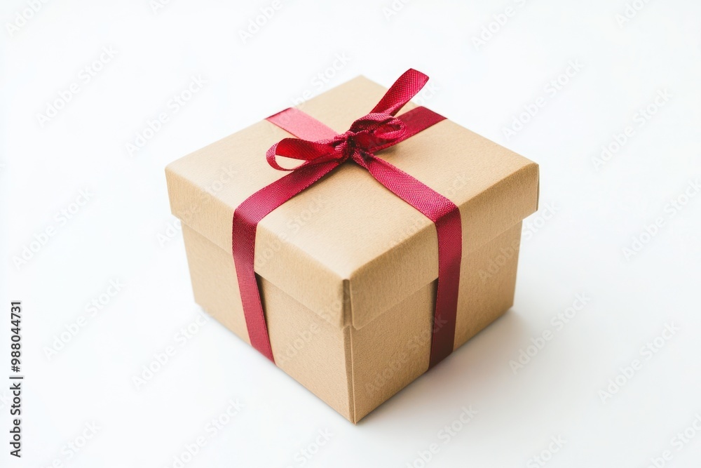 Fototapeta premium Subscription gift box on solid white background, single object