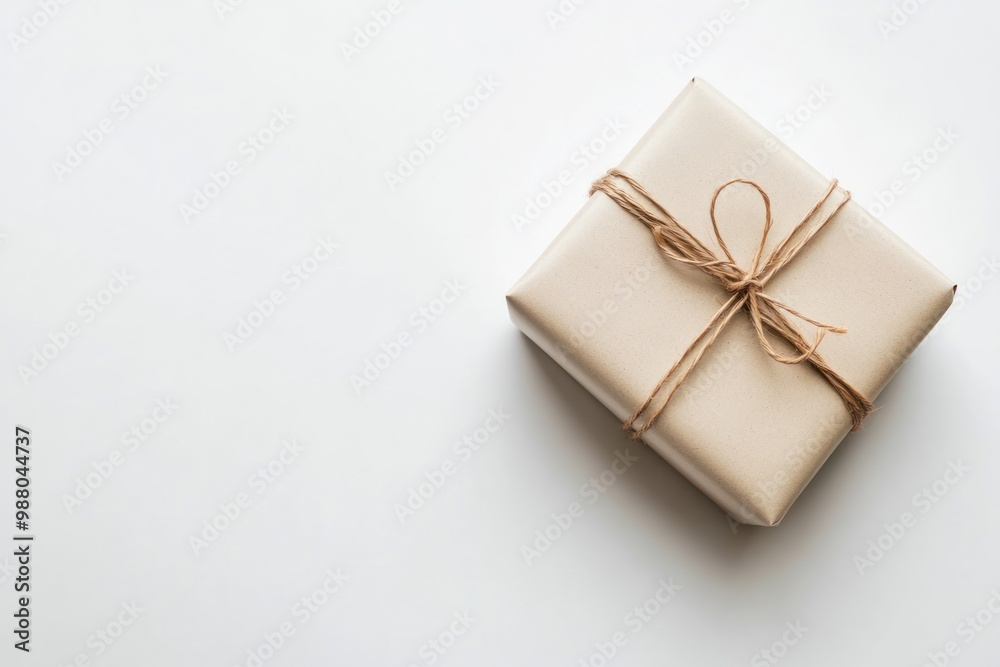 Subscription gift box on solid white background, single object Subscription gift box on solid white background, single object