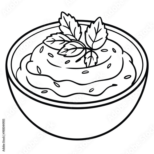 Hummus day vegetarian vector line art style
