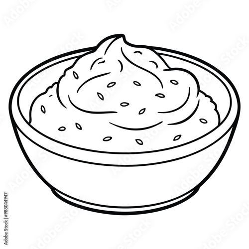 Hummus day vegetarian vector line art style
