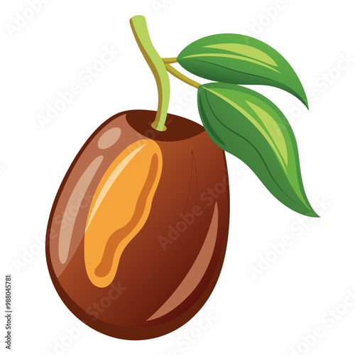 Date fruit illustration on white background.