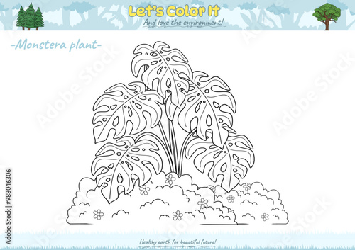 Lets color it Monstera plant