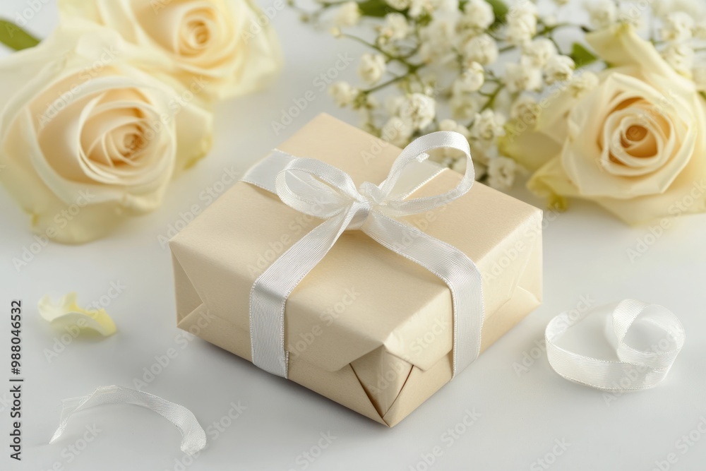 Wedding gift on solid white background, single object Wedding gift on solid white background, single object