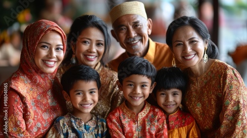 A family reunion featuring generations from various cultural backgrounds