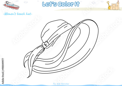 Lets color it Women beach hat