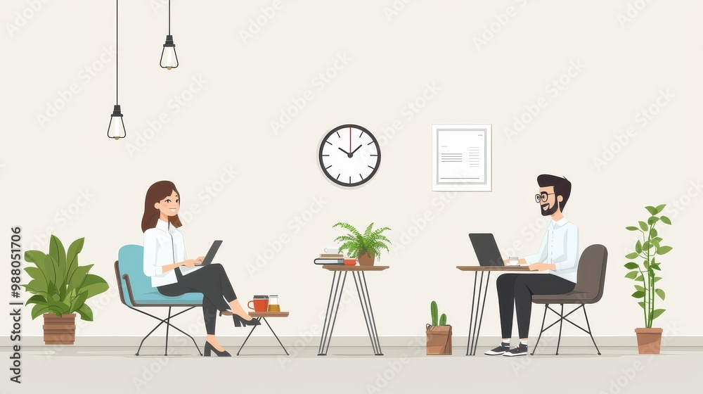 © Chon.Design - Modern Office Workspace with Colleagues Collaborating