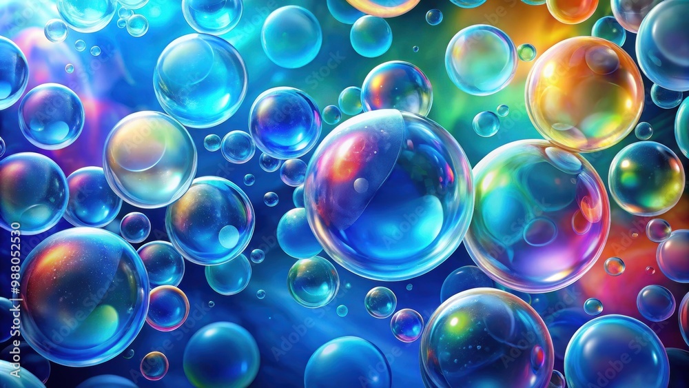 Vibrant and colorful abstract background resembling bubbles in various shades of blue, blue, bubbles, abstract, vibrant Vibrant and colorful abstract background resembling bubbles in various shades of blue, blue, bubbles, abstract, vibrant