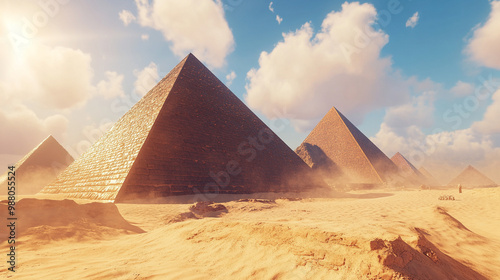 Egyptian pyramids, symbolizing the timeless connection between ancient civilization and the mysteries of the universe