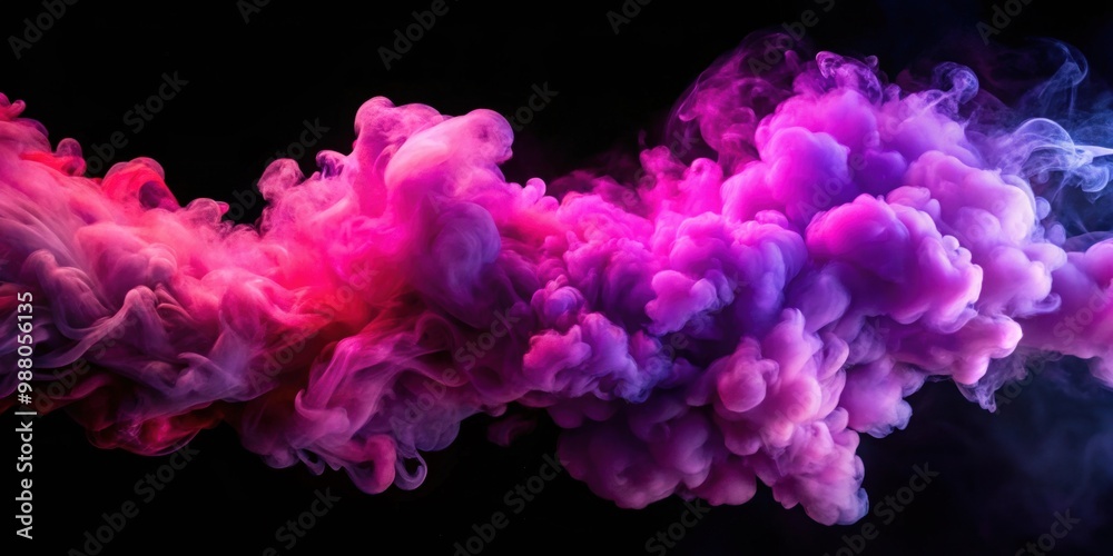 Clouds of magenta and purple smoke swirling against a black background, smoke, magenta, purple, colors, abstract Clouds of magenta and purple smoke swirling against a black background, smoke, magenta, purple, colors, abstract