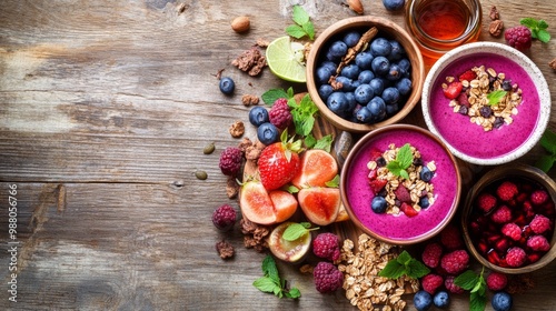 Wholesome Overhead Flat Lay of Natural Ingredients