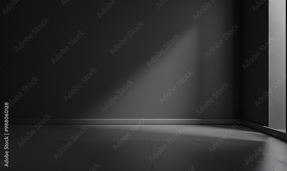 Black room with spotlight drawing Black room with spotlight drawing