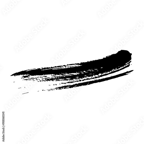 black ink paint brush stroke