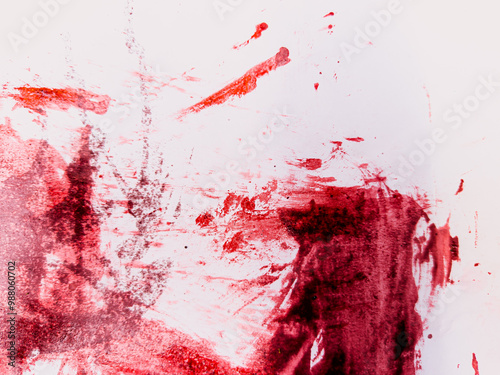 bloody walls. scary criminal concept, dried blood splashes on white cement walls. Crime, murder, Blood splatter, horror wall, scary bloody wall