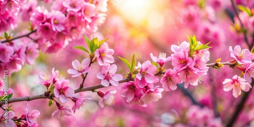 Perfume flower tree closeup with vibrant pink blossoms, Fagraea ceilanica, tropical plant, exotic flower, botanical photo