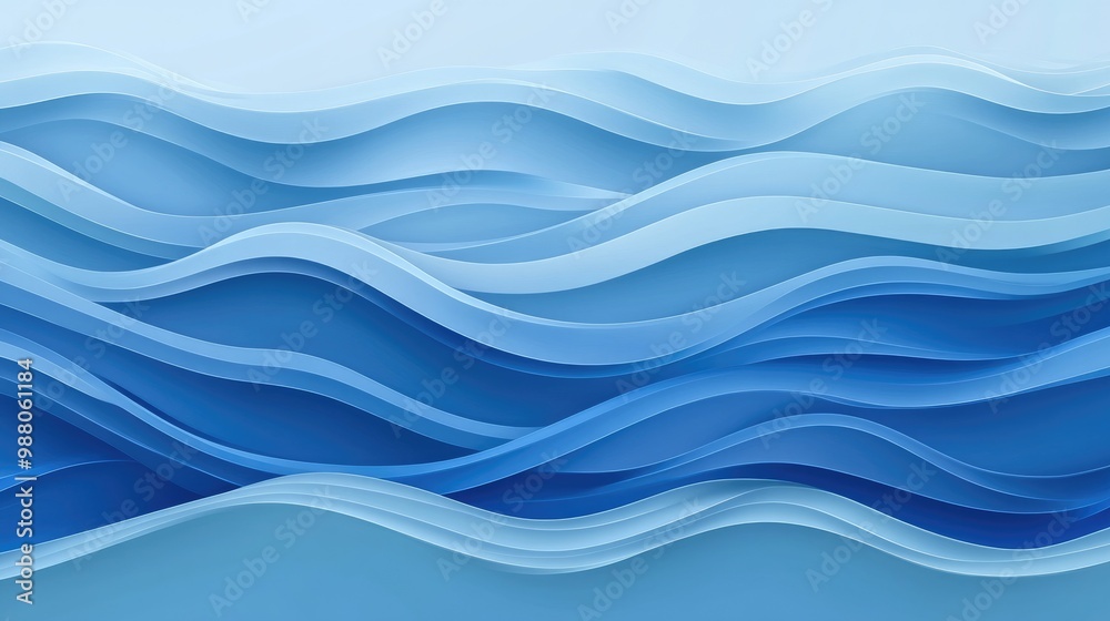 Fototapeta premium Abstract blue sea gradient background with dynamic wave patterns, perfect for adding a vibrant and eco-friendly touch to your nature-themed designs