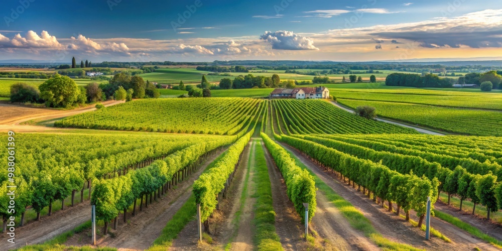Vineyard landscape in Medoc wine region, Nouvelle-Aquitaine, France, vineyard, Medoc, wine region, Nouvelle-Aquitaine Vineyard landscape in Medoc wine region, Nouvelle-Aquitaine, France, vineyard, Medoc, wine region, Nouvelle-Aquitaine