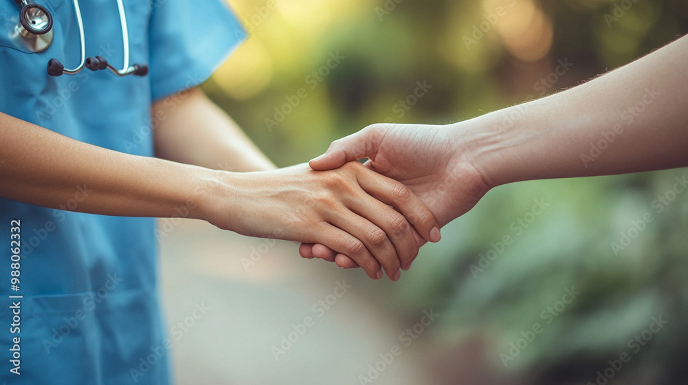 compassionate nurse extends support by holding a patient's hand, symbolizing care, empathy, and healing. This intimate gesture reflects the bond between caregiver and patient in a healthcare setting compassionate nurse extends support by holding a patient's hand, symbolizing care, empathy, and healing. This intimate gesture reflects the bond between caregiver and patient in a healthcare setting