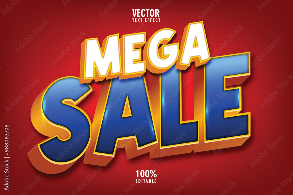editable 3D text effect mega sale style editable 3D text effect mega sale style
