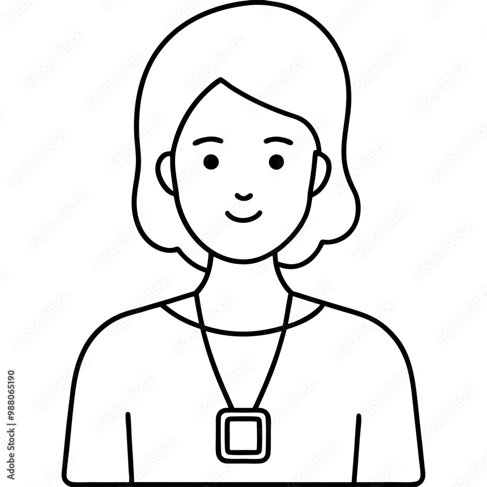 woman-demonstrate-id-card-hanging-around-neck-for- woman-demonstrate-id-card-hanging-around-neck-for-
