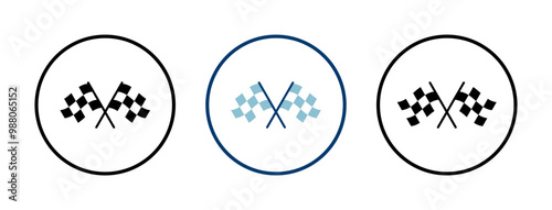 Race flag icon vector isolated on white background. Competition sport flag line vector icon. Racing flag. Start finish flag. Checkered. Start