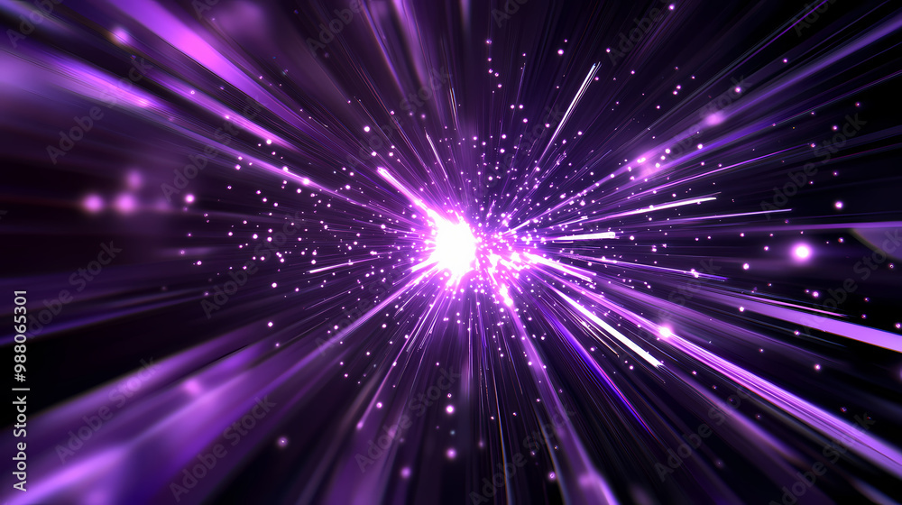 Naklejka premium Abstract purple light speed background with laser rays