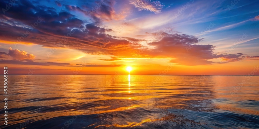 Sunset casting a warm glow over the tranquil sea , ocean, horizon, dusk, peaceful, sky, evening, water, scenic, nature, beauty Sunset casting a warm glow over the tranquil sea , ocean, horizon, dusk, peaceful, sky, evening, water, scenic, nature, beauty