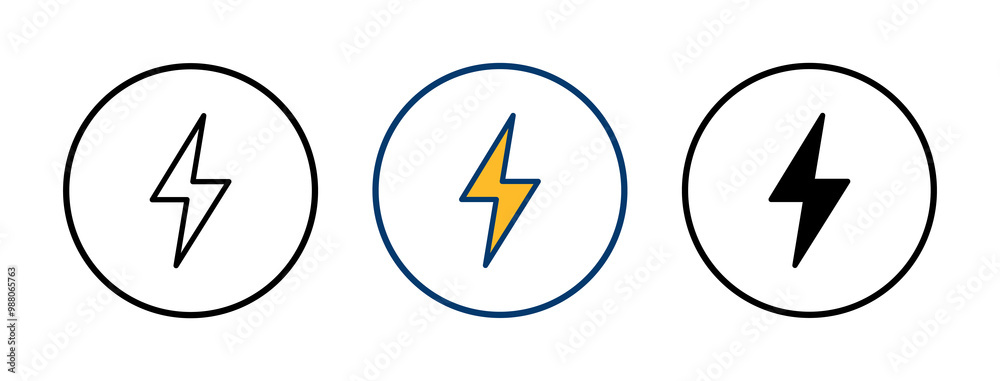 Lightning icon vector isolated on white background. Bolt icon vector. Energy and thunder electric icon Lightning icon vector isolated on white background. Bolt icon vector. Energy and thunder electric icon