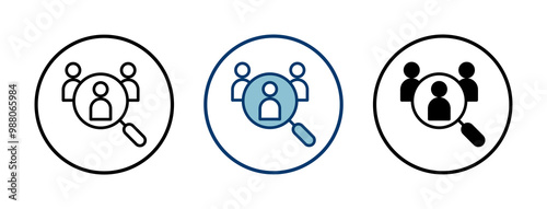 Hiring icon vector isolated on white background. Human resources concept. Recruitment. Search job vacancy icon. Hire. Find people icon