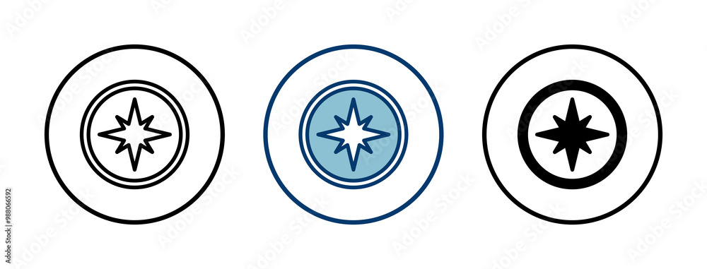 Compass icon vector isolated on white background. Compass vector icon Compass icon vector isolated on white background. Compass vector icon