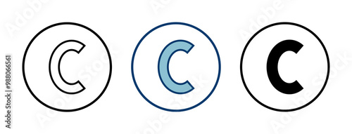 Copyright icon vector isolated on white background. copyright symbols