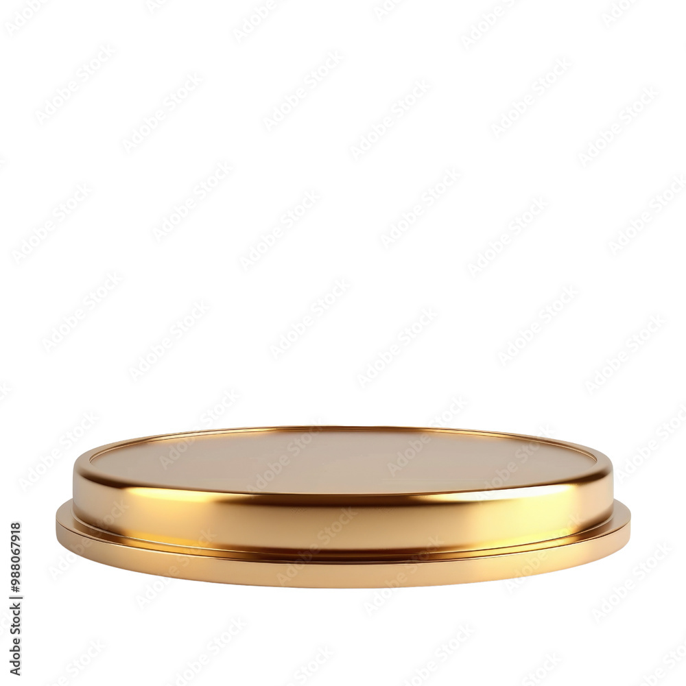 Big Golden Empty Podium on White Background Showcase Big Golden Empty Podium on White Background Showcase
