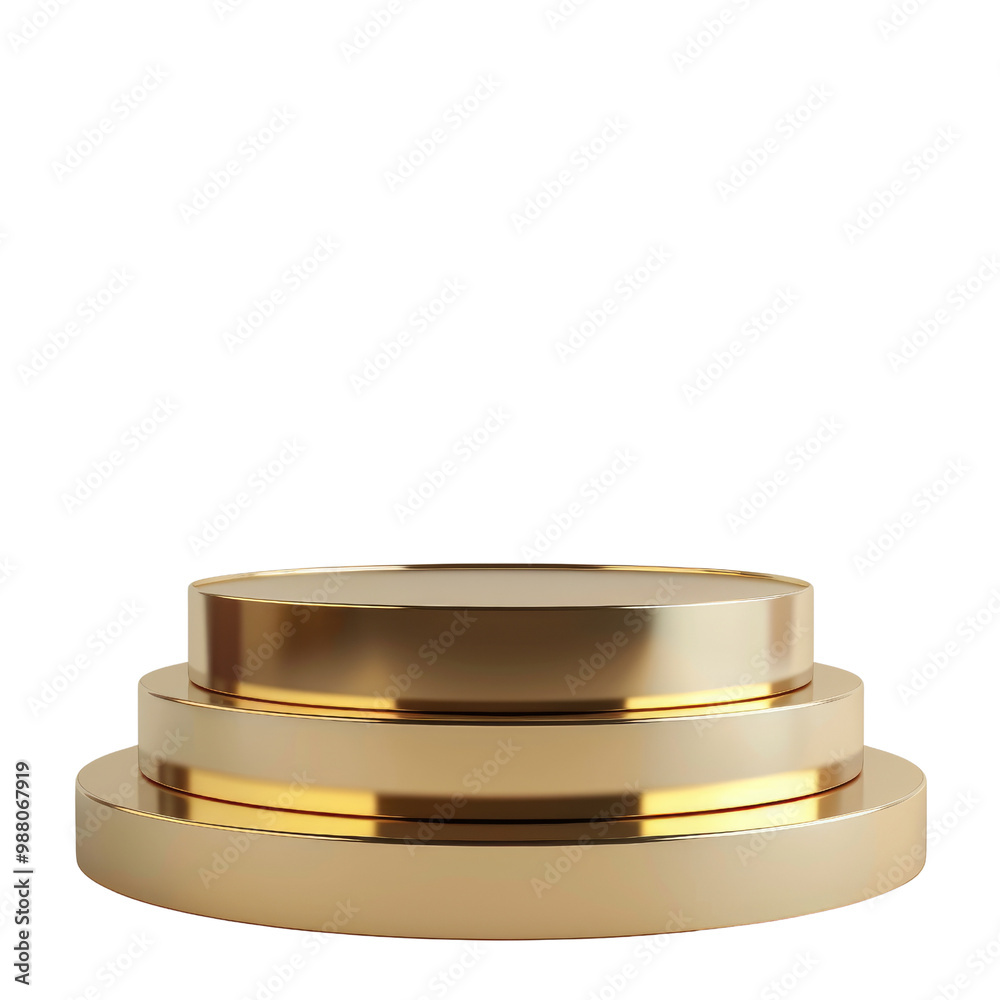 Golden Big Podium on White Background for Events and Presentations Golden Big Podium on White Background for Events and Presentations