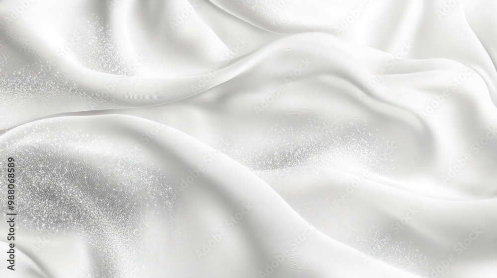 Fototapeta premium Abstract White Fabric Texture with Glittering Effect