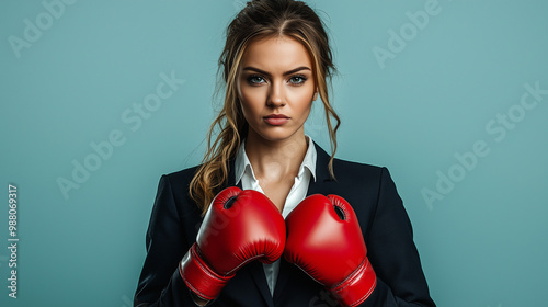 Businesswoman Ready to Figh...