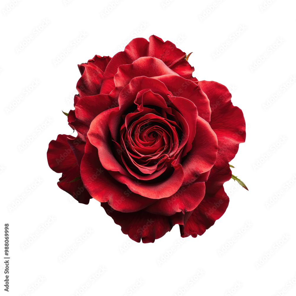 Red Rose Top View on White Background High Resolution Red Rose Top View on White Background High Resolution