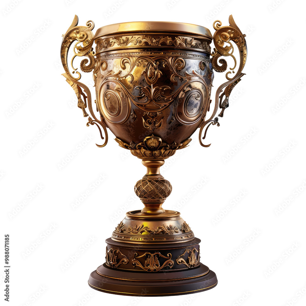Photorealistic Championship Trophy on White Background Photorealistic Championship Trophy on White Background