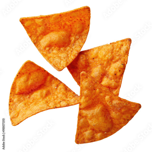 Three Round Doritos Snacks on White Background Image