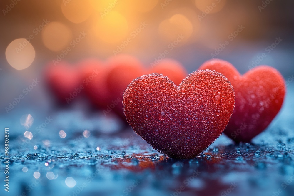Vibrant Red Hearts Arrangement for Romantic Themes and Celebrations in a Colorful, Eye-Catching Display