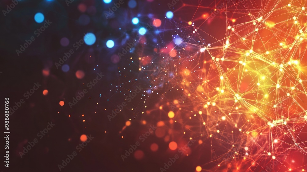 Fototapeta premium Abstract Network with Glowing Lines