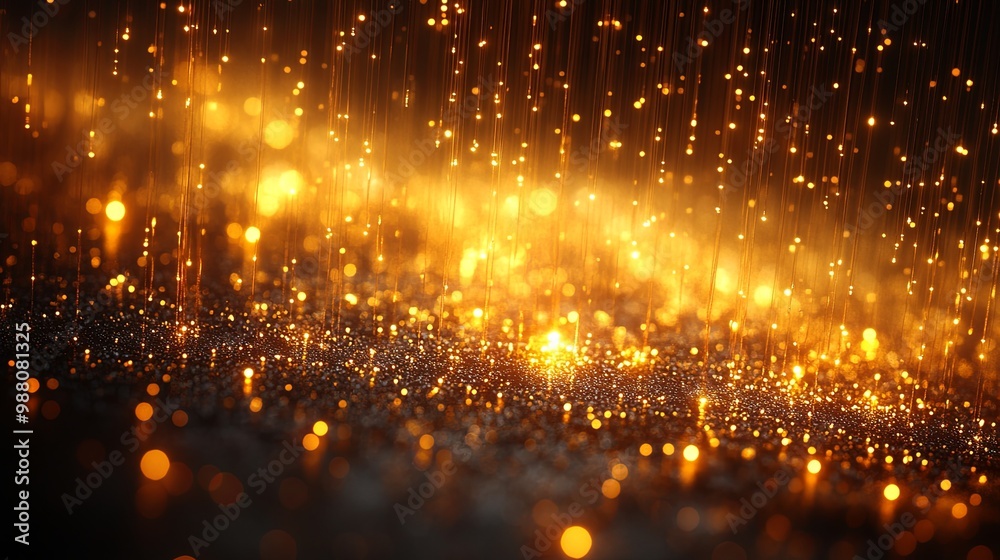 Obraz premium Golden Sparkle and Shimmering Light Background