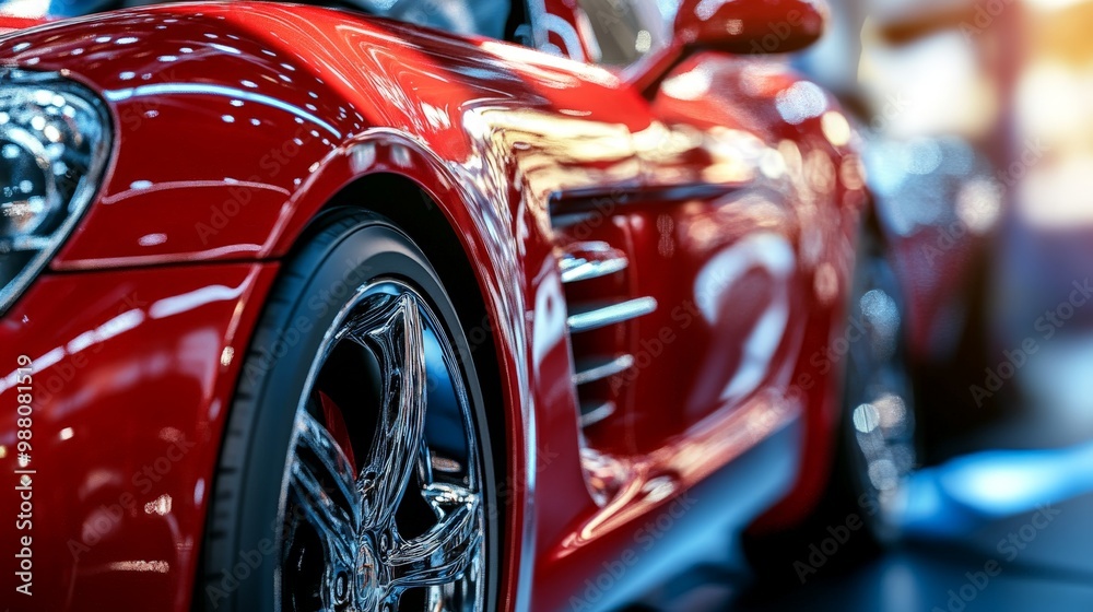 Red Sport Car Close Up. Red Sport Car Close Up.