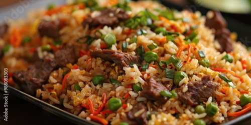 Chopped the meat and mixed it into the stir-fried rice.