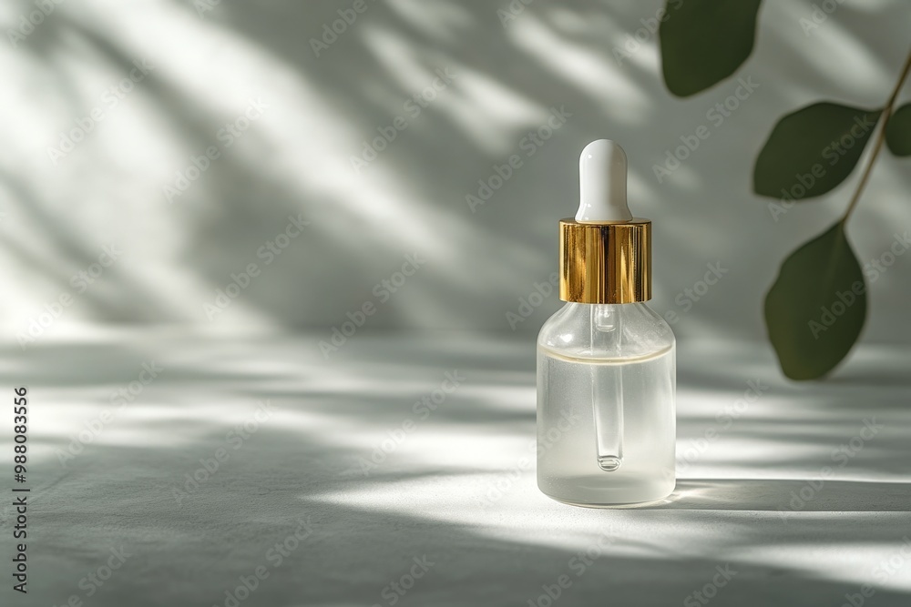 Naklejka premium Dropper Bottle of Serum on a White Background.