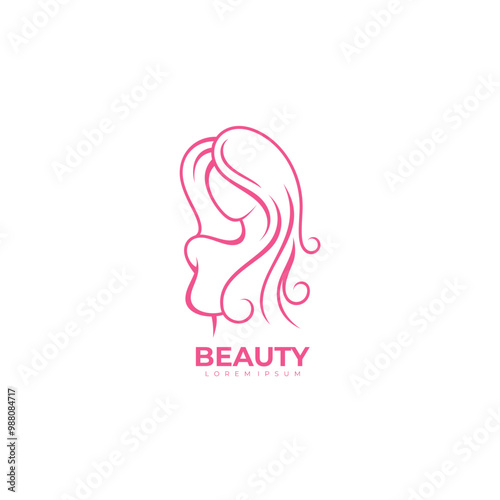 beauty icon of a woman, body care salon logo