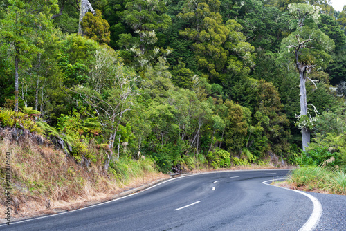 View of the scenic highway towards Turoa - the Ohakune Mountain Road photo