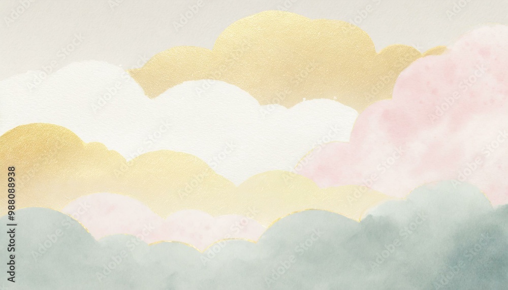 Obraz premium 雲の背景イラスト